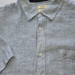 Panama Jack Men's 100% Linen Shirt Blue Casual Beach Resort Wear XL Boho Vacay